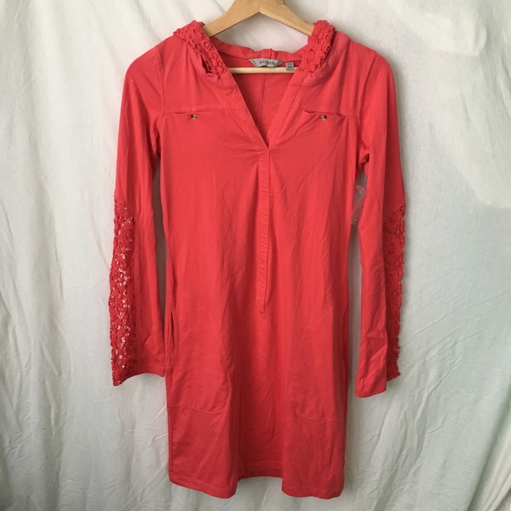 Athleta | Long Sleeve Pink Lacy Dress